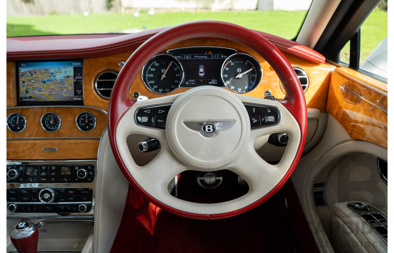 08/2013 Bentley Mulsanne (Mulliner & Premiere Specification) 3Y 4d Sedan Ghost Pearl White Twin Turbo V8 6.8L