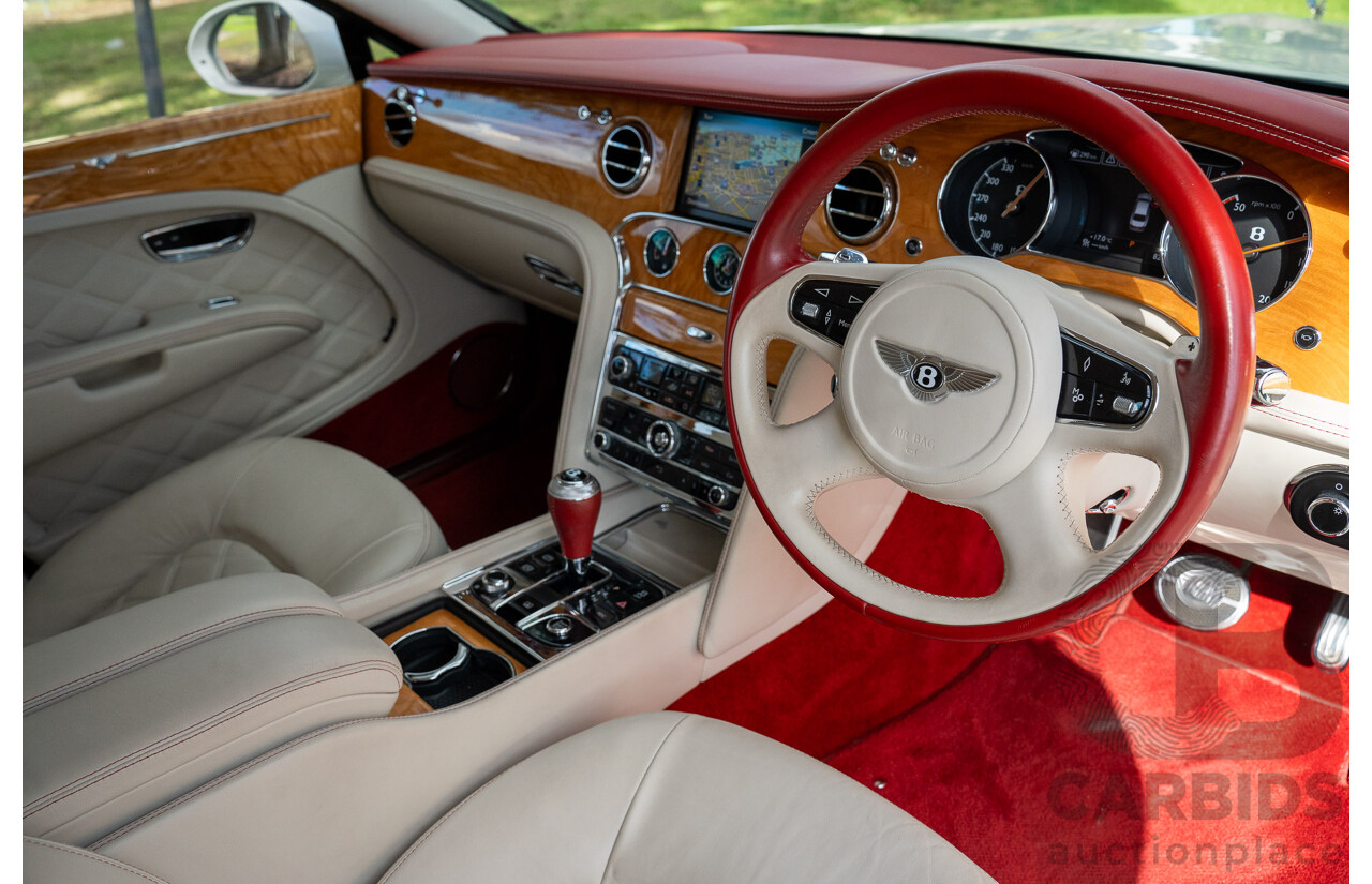 08/2013 Bentley Mulsanne (Mulliner & Premiere Specification) 3Y 4d Sedan Ghost Pearl White Twin Turbo V8 6.8L