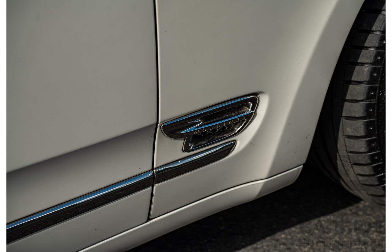 08/2013 Bentley Mulsanne (Mulliner & Premiere Specification) 3Y 4d Sedan Ghost Pearl White Twin Turbo V8 6.8L