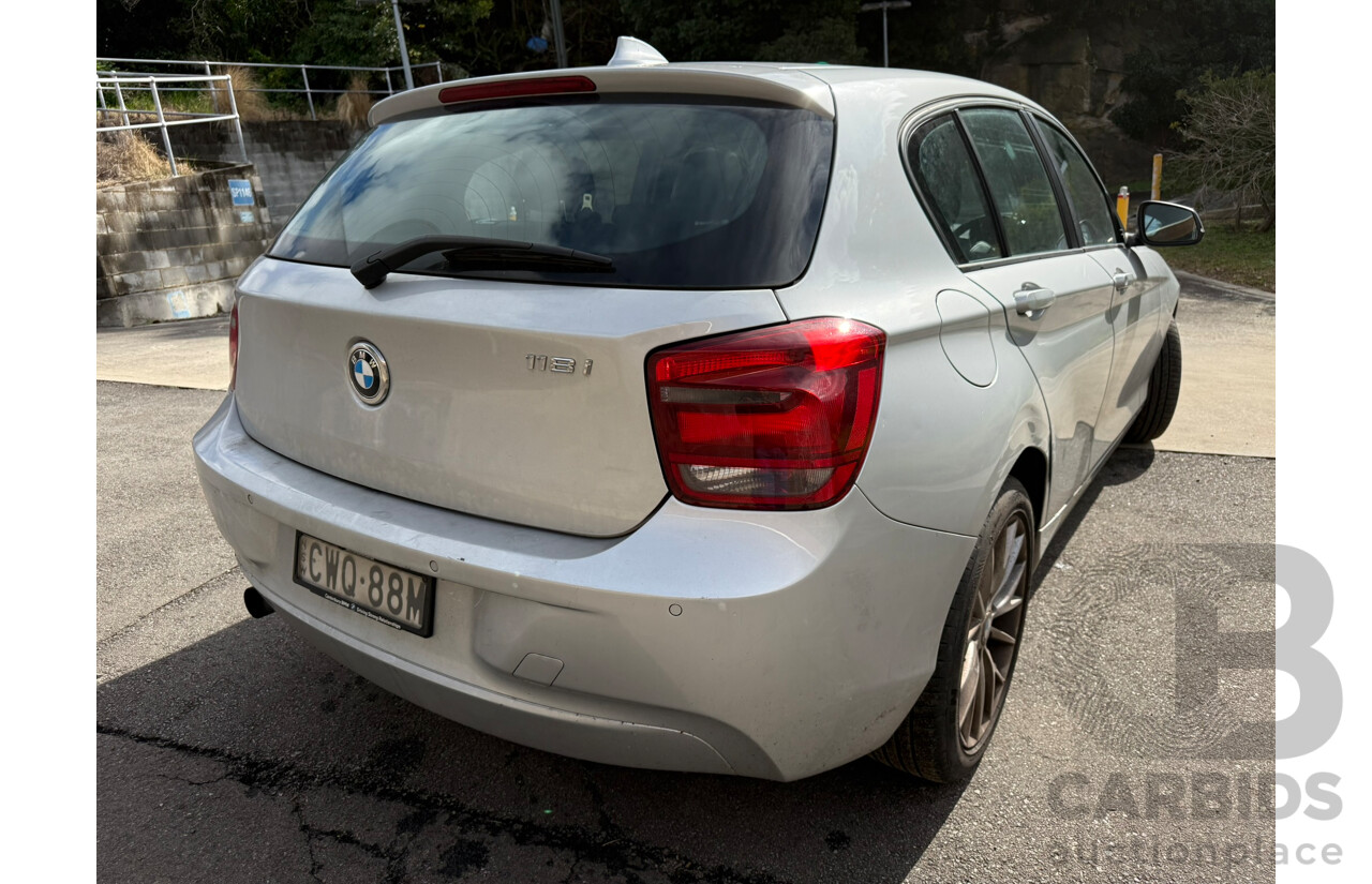 09/2014 Bmw 1 18i F20 MY13 5D Hatchback Glacier Silver Metallic 1.6L
