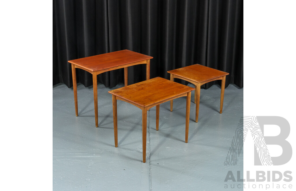 Nest of Three Teak Side Tables