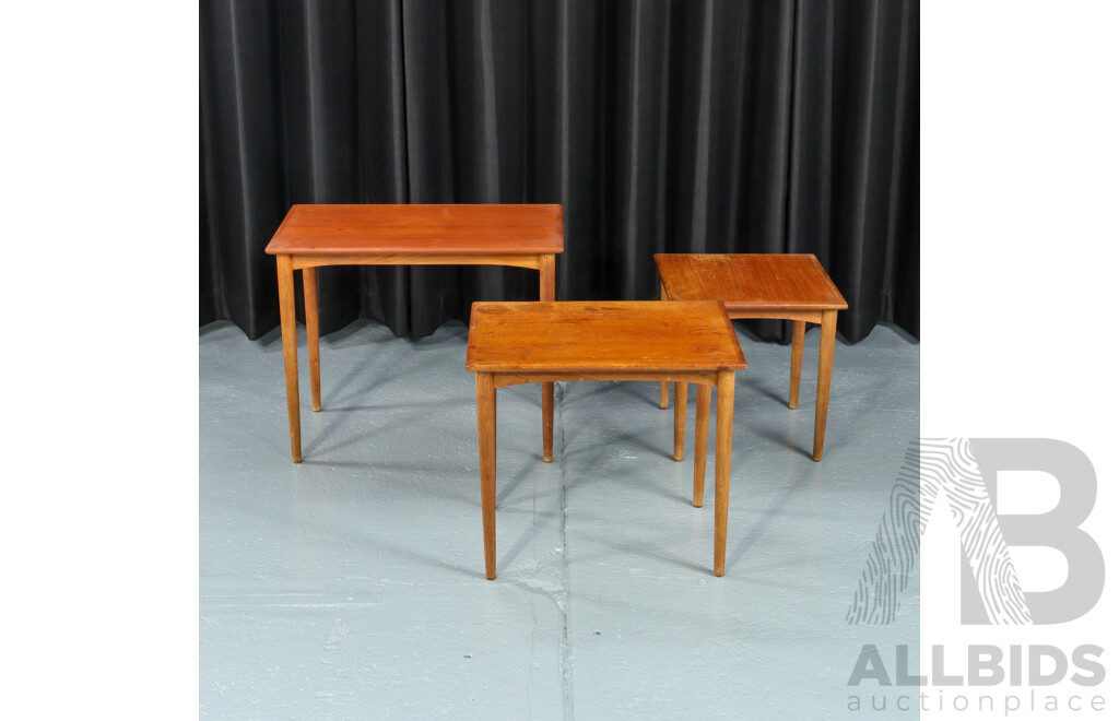 Nest of Three Teak Side Tables