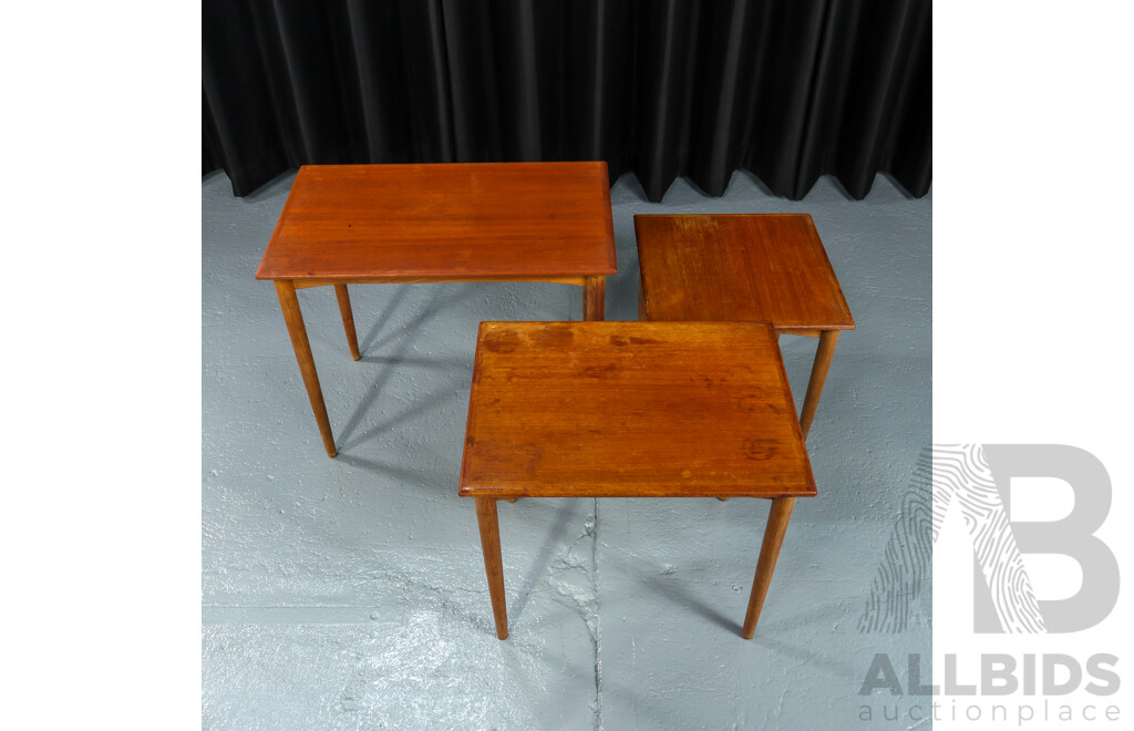 Nest of Three Teak Side Tables