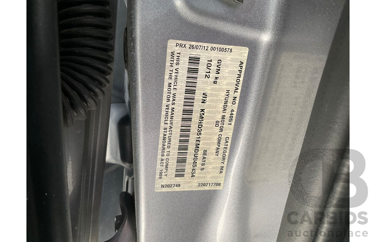 10/2012 Hyundai I30 Premium GD 5D Hatchback Silver 1.8L