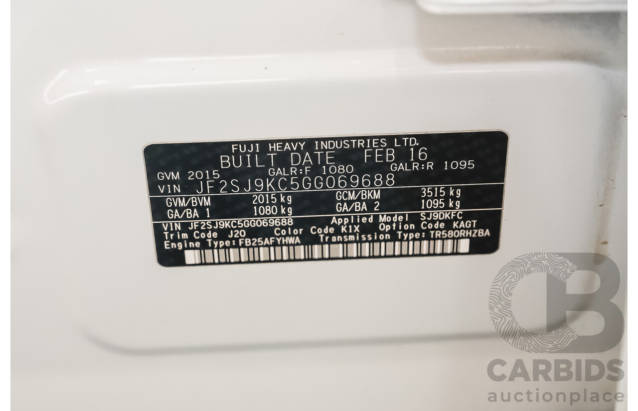 03/2016 Subaru Forester 2.5i-S AWD MY16 4D Wagon White 2.5L