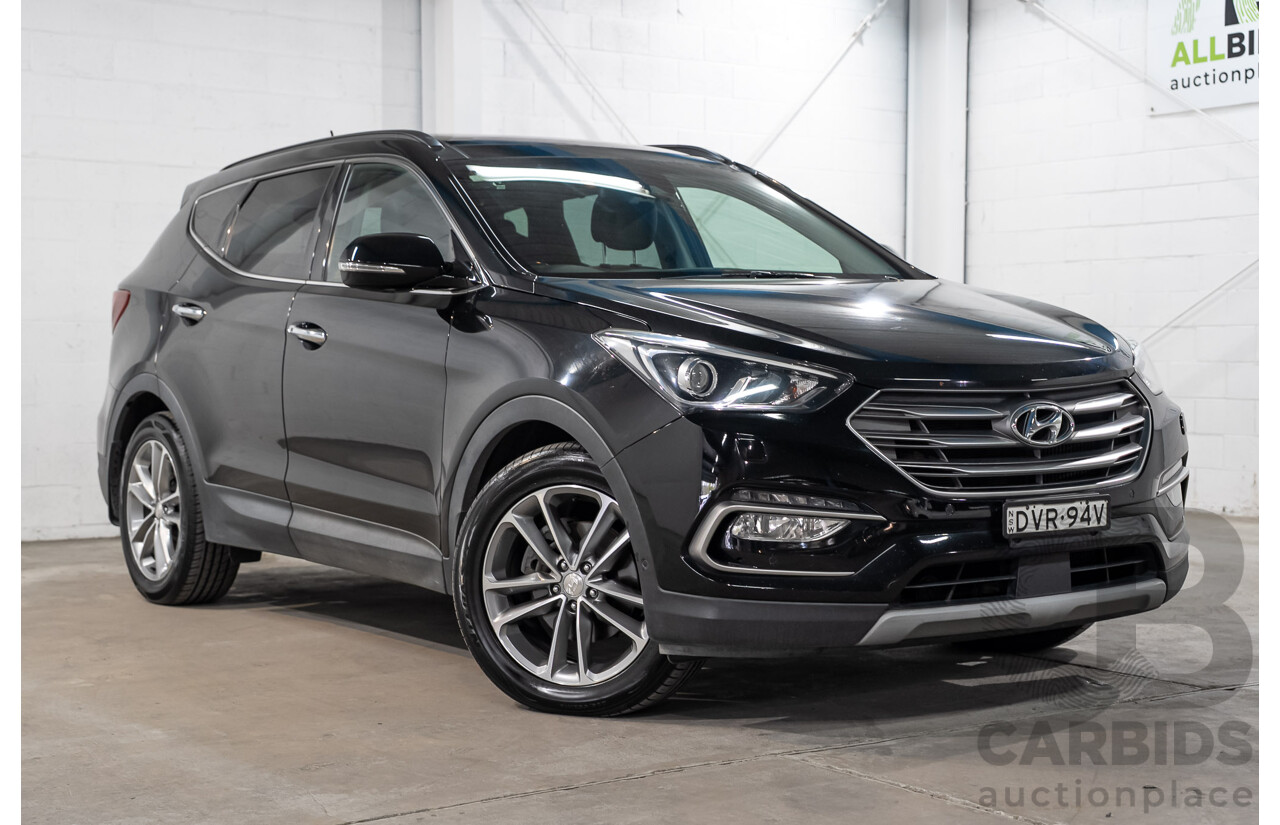 08/2017 Hyundai Santa Fe HIGHLANDER CRDi (4x4) DM5 MY18 4D Wagon Phantom Black Turbo Diesel 2.2L