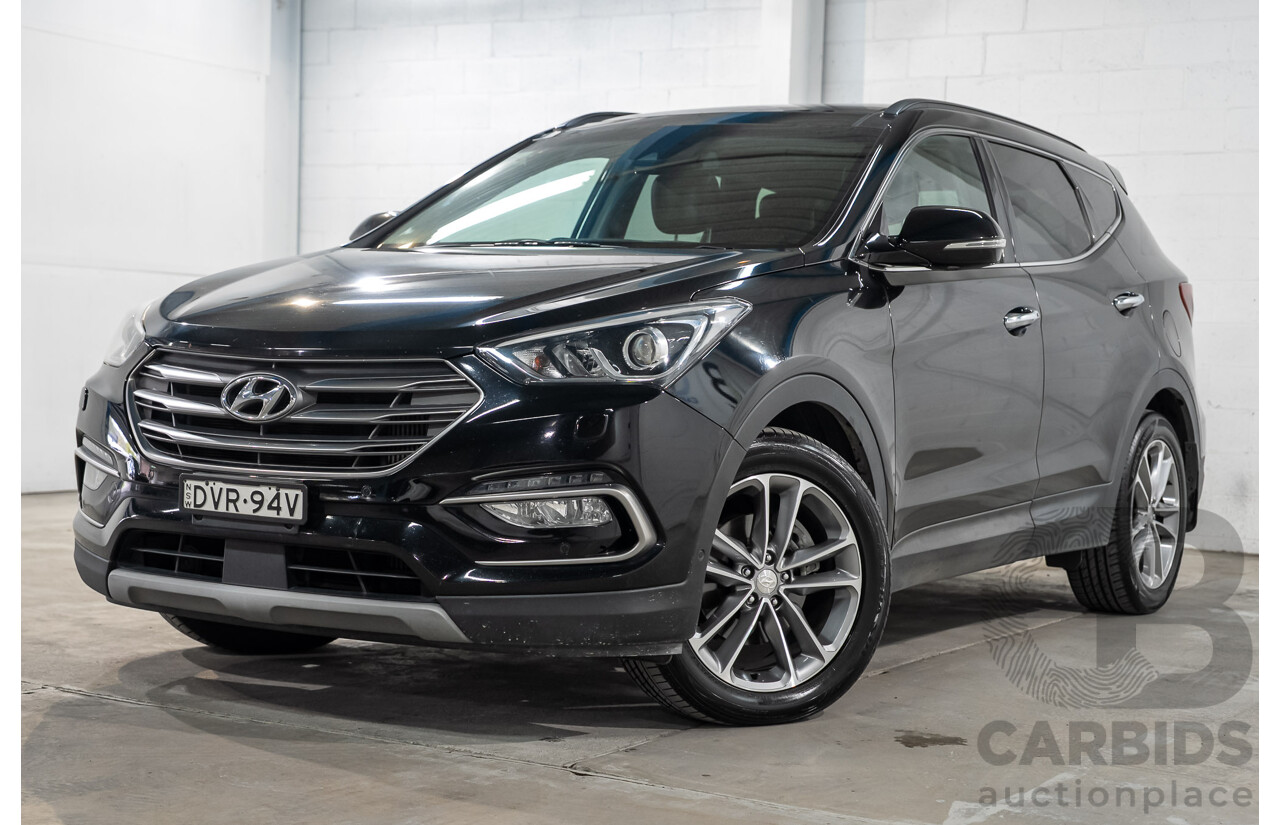 08/2017 Hyundai Santa Fe HIGHLANDER CRDi (4x4) DM5 MY18 4D Wagon Phantom Black Turbo Diesel 2.2L