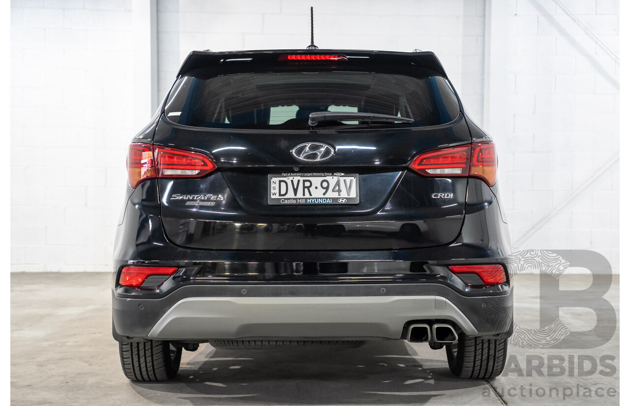 08/2017 Hyundai Santa Fe HIGHLANDER CRDi (4x4) DM5 MY18 4D Wagon Phantom Black Turbo Diesel 2.2L