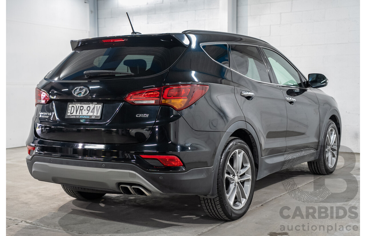 08/2017 Hyundai Santa Fe HIGHLANDER CRDi (4x4) DM5 MY18 4D Wagon Phantom Black Turbo Diesel 2.2L