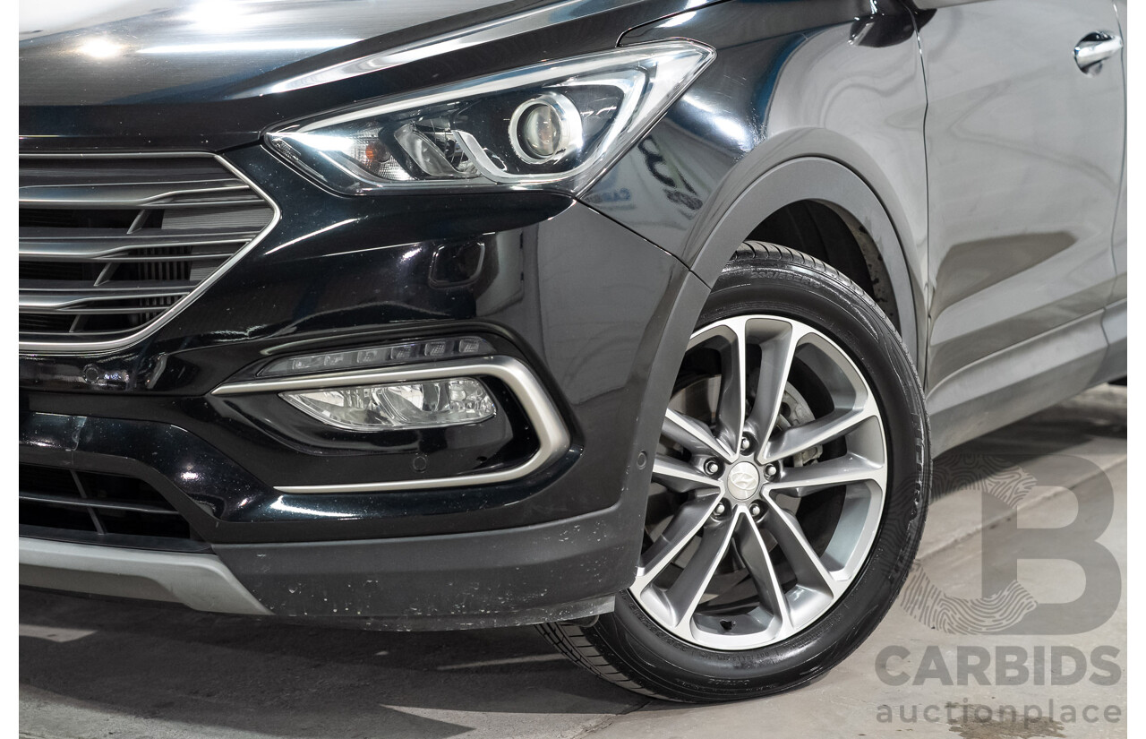08/2017 Hyundai Santa Fe HIGHLANDER CRDi (4x4) DM5 MY18 4D Wagon Phantom Black Turbo Diesel 2.2L