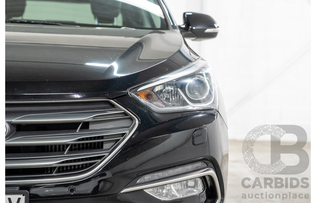 08/2017 Hyundai Santa Fe HIGHLANDER CRDi (4x4) DM5 MY18 4D Wagon Phantom Black Turbo Diesel 2.2L