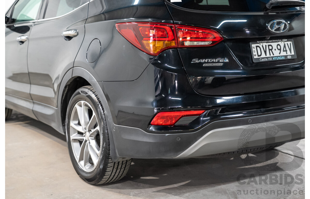 08/2017 Hyundai Santa Fe HIGHLANDER CRDi (4x4) DM5 MY18 4D Wagon Phantom Black Turbo Diesel 2.2L