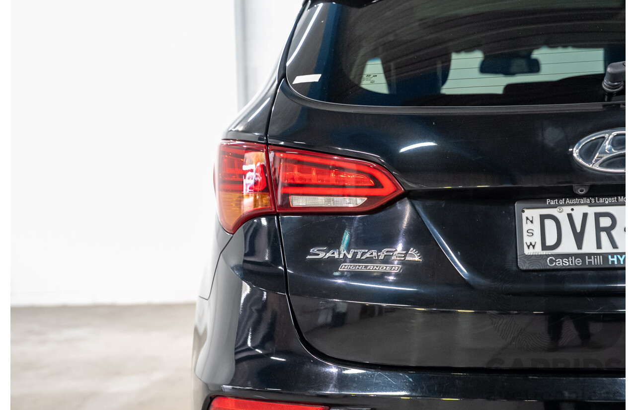 08/2017 Hyundai Santa Fe HIGHLANDER CRDi (4x4) DM5 MY18 4D Wagon Phantom Black Turbo Diesel 2.2L