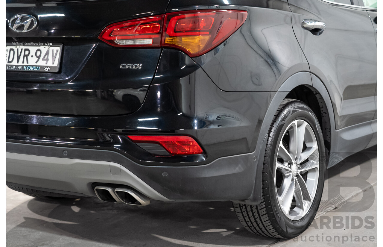 08/2017 Hyundai Santa Fe HIGHLANDER CRDi (4x4) DM5 MY18 4D Wagon Phantom Black Turbo Diesel 2.2L