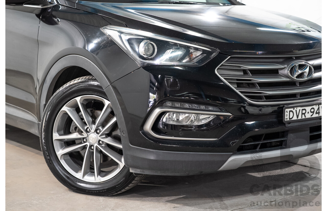 08/2017 Hyundai Santa Fe HIGHLANDER CRDi (4x4) DM5 MY18 4D Wagon Phantom Black Turbo Diesel 2.2L