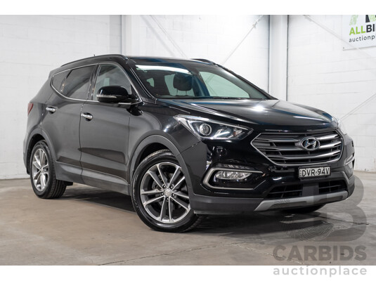 08/2017 Hyundai Santa Fe HIGHLANDER CRDi (4x4) DM5 MY18 4D Wagon Phantom Black Turbo Diesel 2.2L