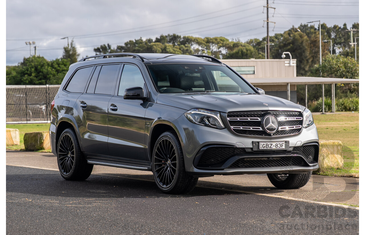 6/2018 Mercedes-Benz GLS 63 AMG 4Matic (AWD) X166 MY17 4d Wagon Selenite Grey Metallic Twin Turbo V8 5.5L - 7 Seater