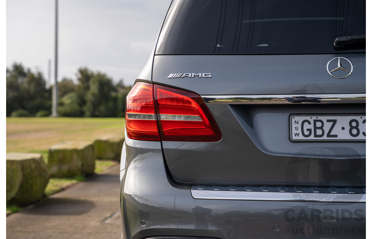 6/2018 Mercedes-Benz GLS 63 AMG 4Matic (AWD) X166 MY17 4d Wagon Selenite Grey Metallic Twin Turbo V8 5.5L - 7 Seater