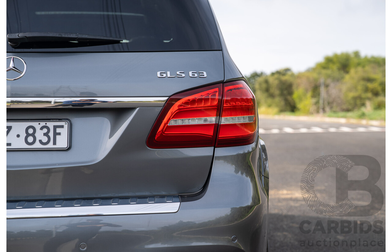 6/2018 Mercedes-Benz GLS 63 AMG 4Matic (AWD) X166 MY17 4d Wagon Selenite Grey Metallic Twin Turbo V8 5.5L - 7 Seater