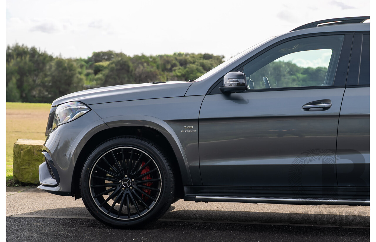 6/2018 Mercedes-Benz GLS 63 AMG 4Matic (AWD) X166 MY17 4d Wagon Selenite Grey Metallic Twin Turbo V8 5.5L - 7 Seater