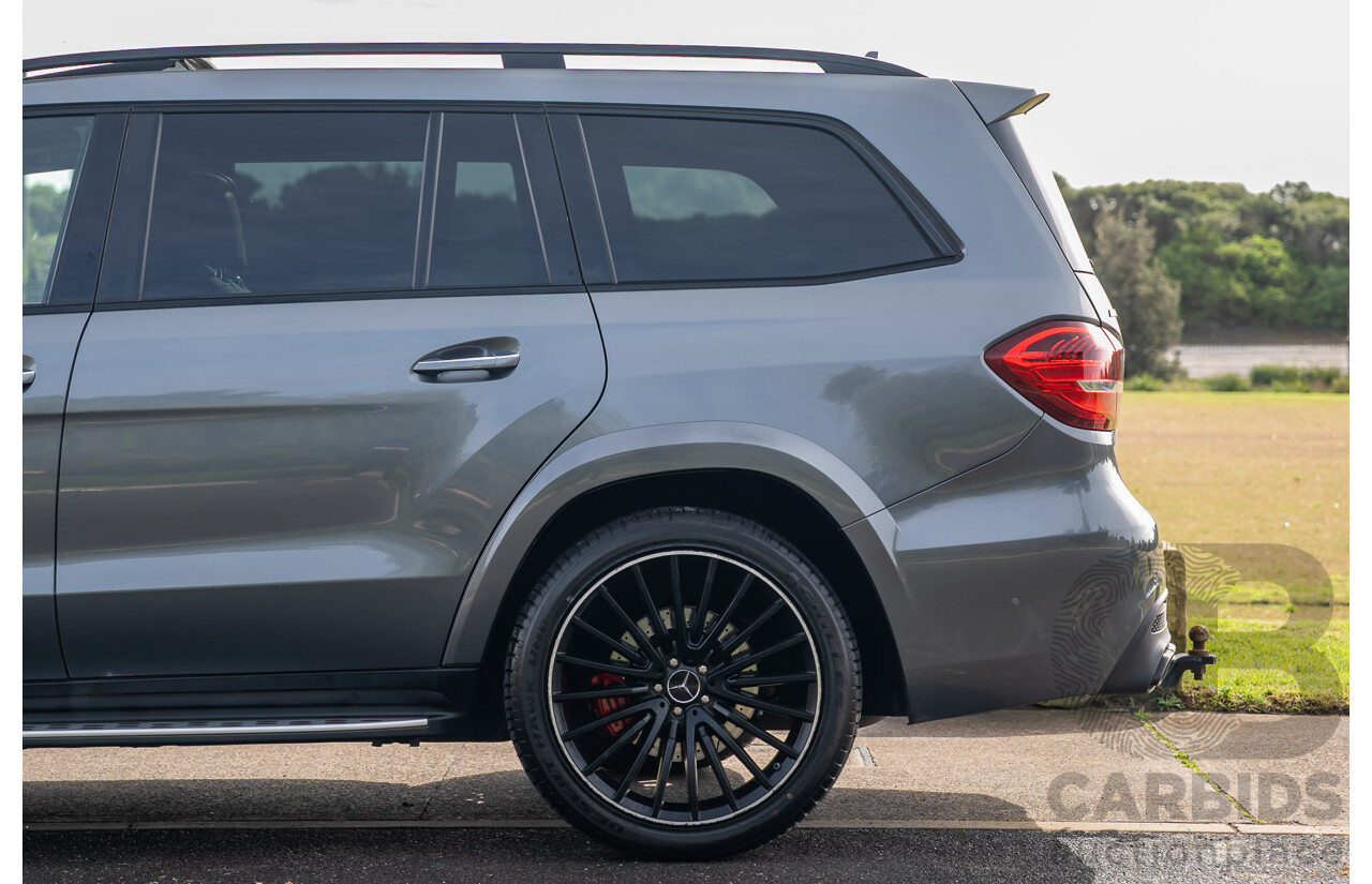 6/2018 Mercedes-Benz GLS 63 AMG 4Matic (AWD) X166 MY17 4d Wagon Selenite Grey Metallic Twin Turbo V8 5.5L - 7 Seater