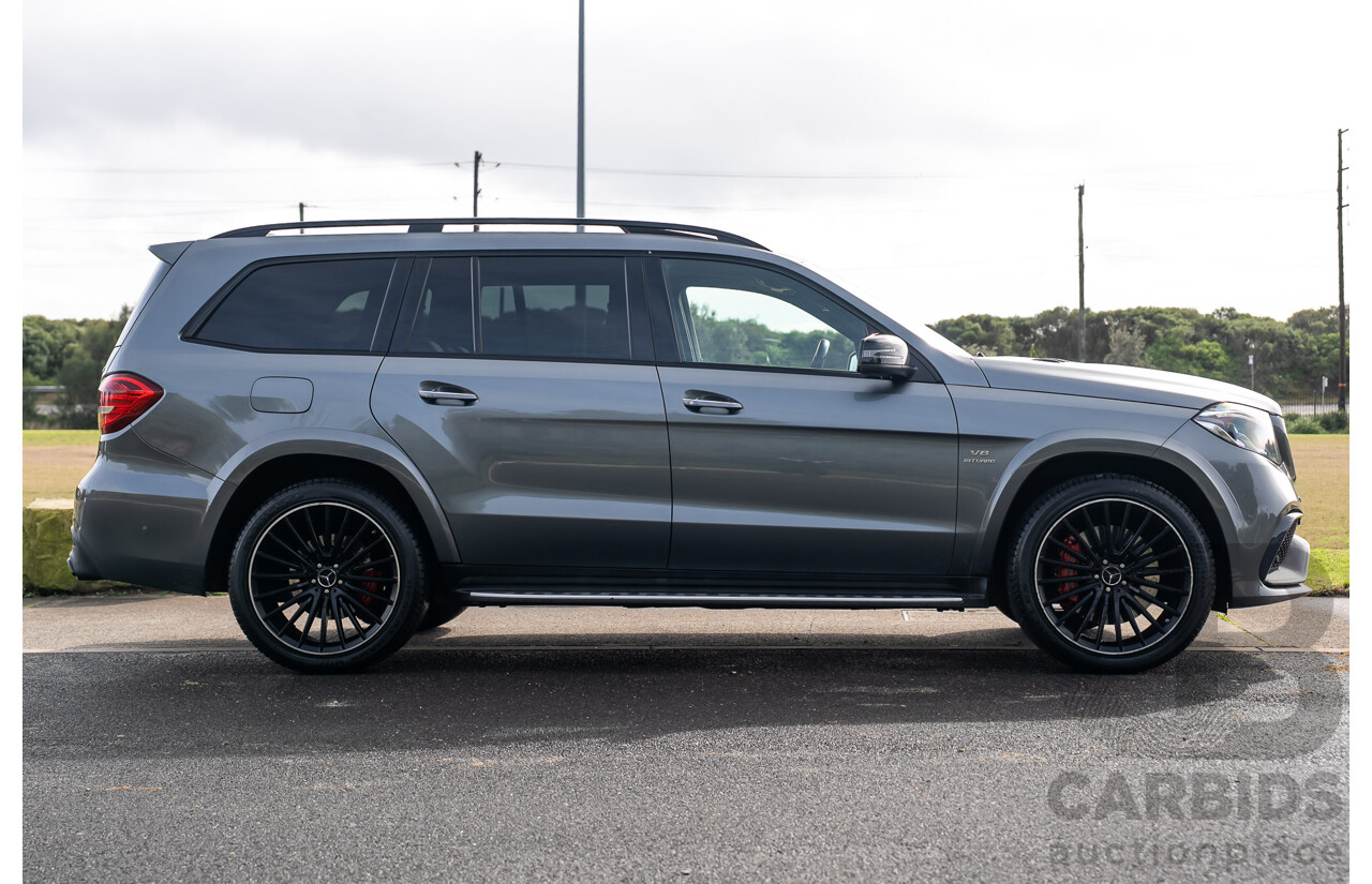 6/2018 Mercedes-Benz GLS 63 AMG 4Matic (AWD) X166 MY17 4d Wagon Selenite Grey Metallic Twin Turbo V8 5.5L - 7 Seater