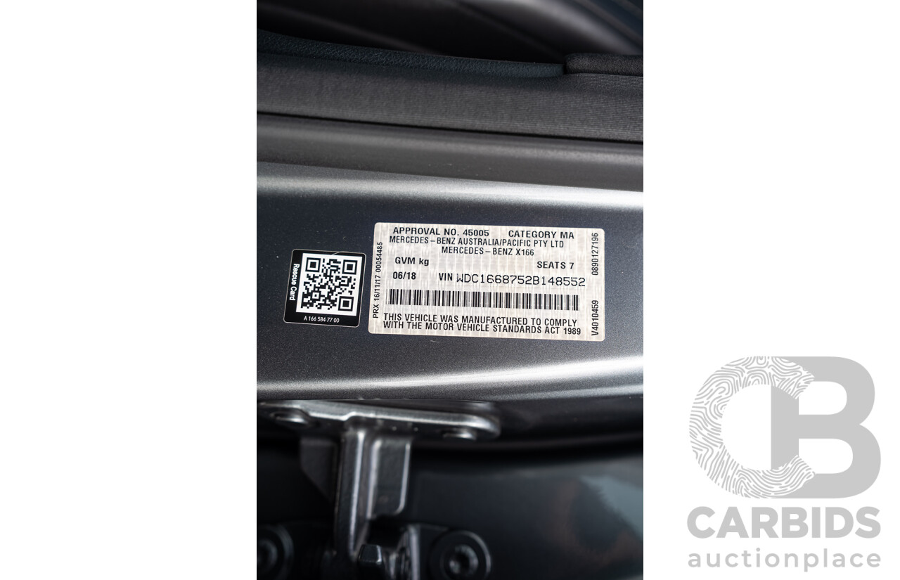 6/2018 Mercedes-Benz GLS 63 AMG 4Matic (AWD) X166 MY17 4d Wagon Selenite Grey Metallic Twin Turbo V8 5.5L - 7 Seater