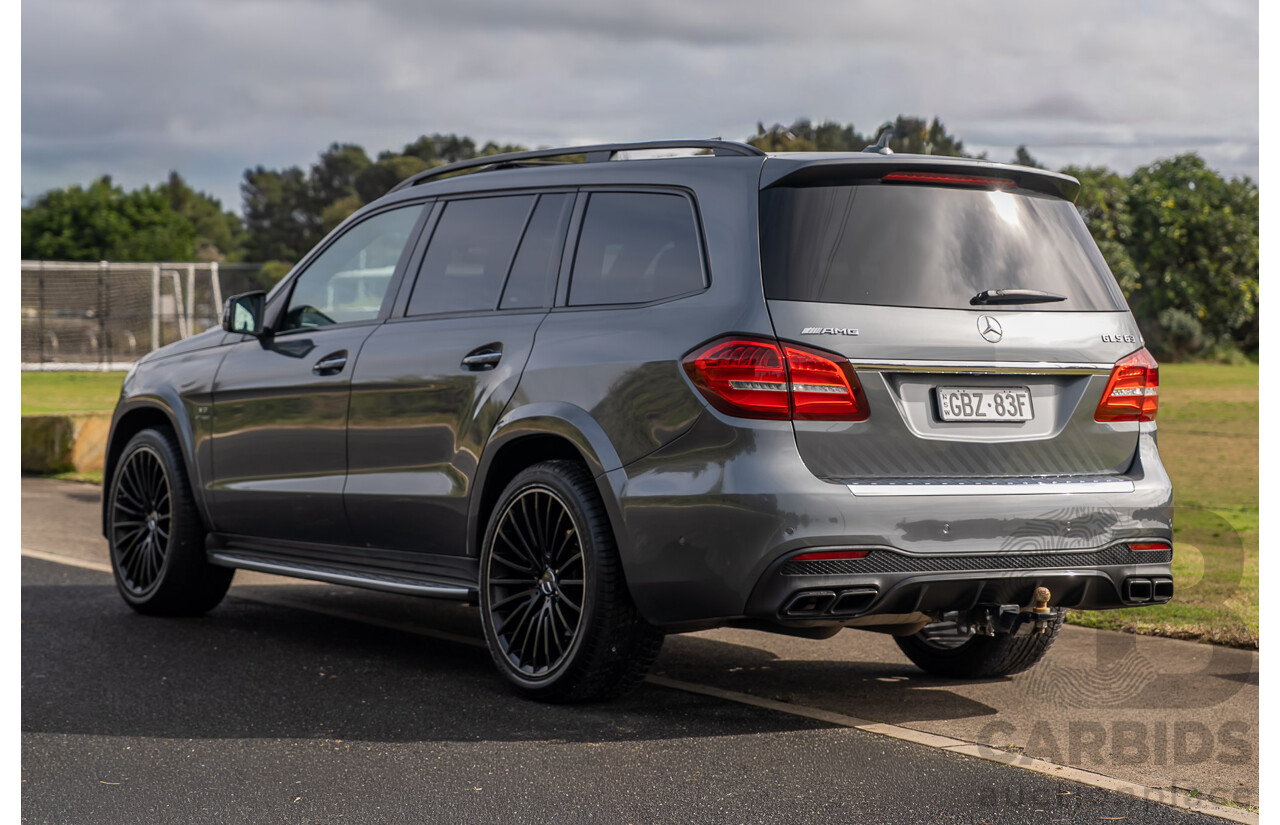 6/2018 Mercedes-Benz GLS 63 AMG 4Matic (AWD) X166 MY17 4d Wagon Selenite Grey Metallic Twin Turbo V8 5.5L - 7 Seater