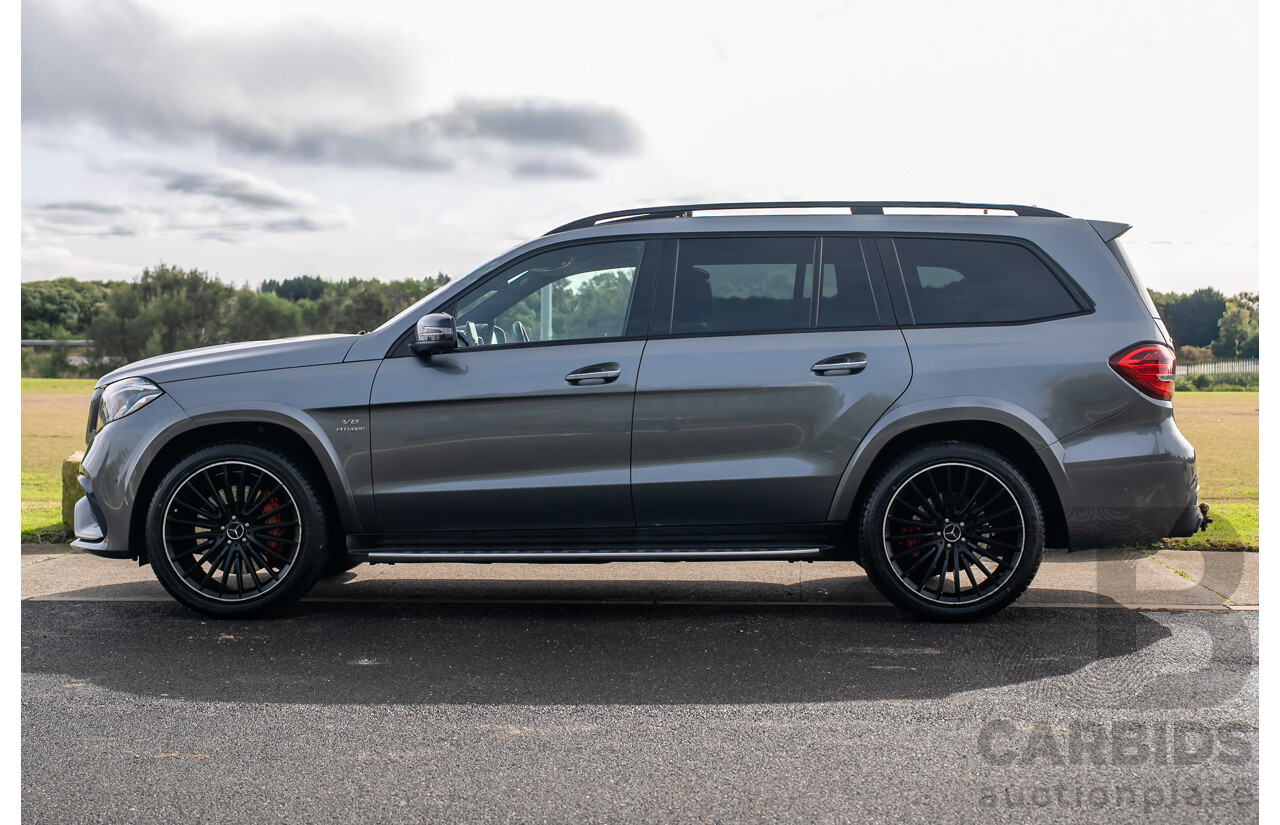 6/2018 Mercedes-Benz GLS 63 AMG 4Matic (AWD) X166 MY17 4d Wagon Selenite Grey Metallic Twin Turbo V8 5.5L - 7 Seater