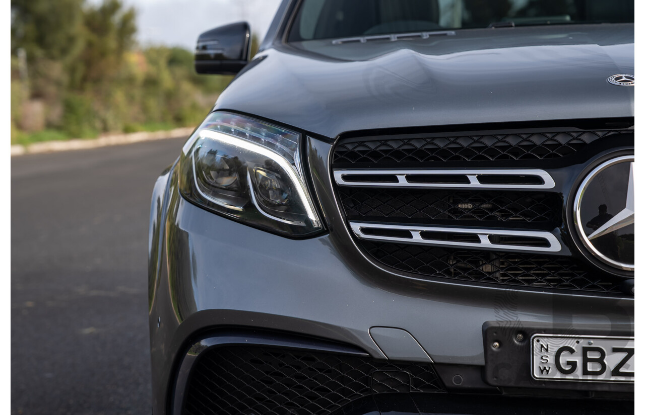 6/2018 Mercedes-Benz GLS 63 AMG 4Matic (AWD) X166 MY17 4d Wagon Selenite Grey Metallic Twin Turbo V8 5.5L - 7 Seater