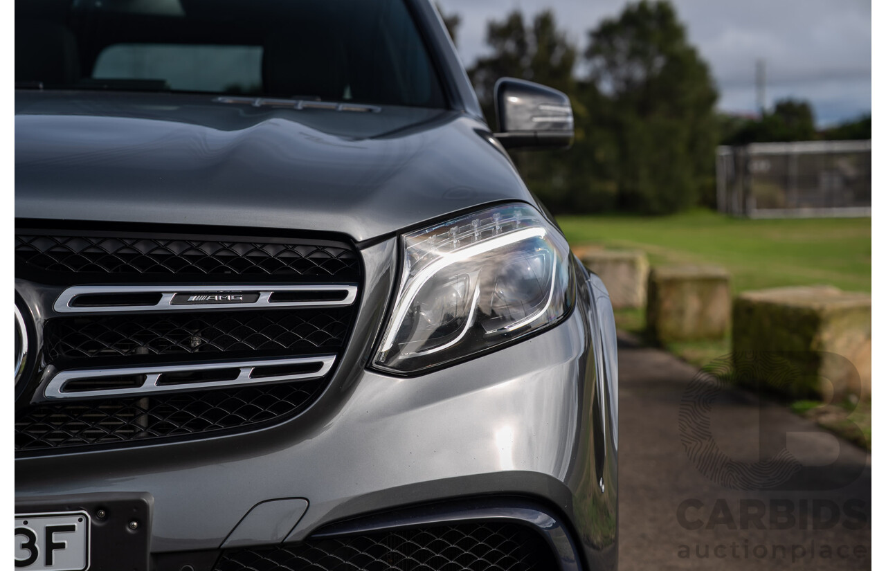 6/2018 Mercedes-Benz GLS 63 AMG 4Matic (AWD) X166 MY17 4d Wagon Selenite Grey Metallic Twin Turbo V8 5.5L - 7 Seater