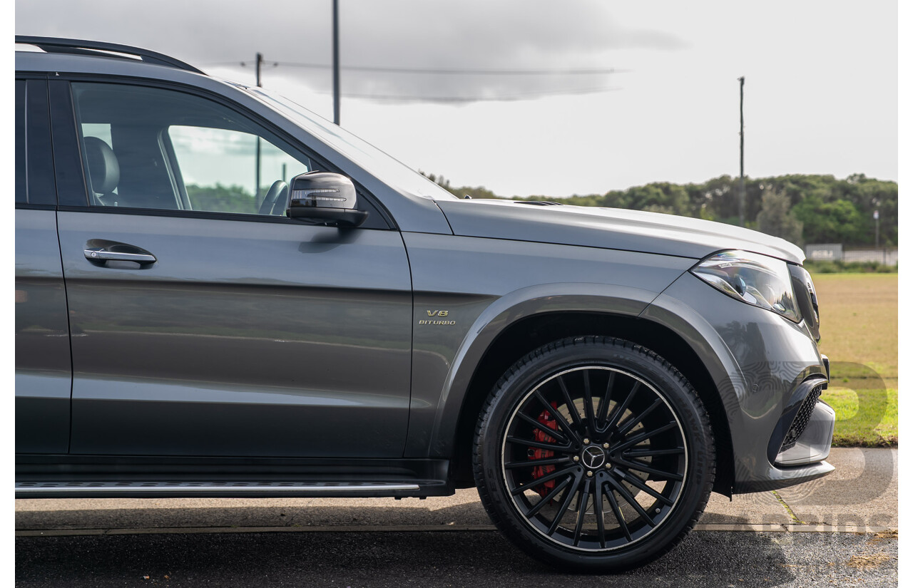 6/2018 Mercedes-Benz GLS 63 AMG 4Matic (AWD) X166 MY17 4d Wagon Selenite Grey Metallic Twin Turbo V8 5.5L - 7 Seater