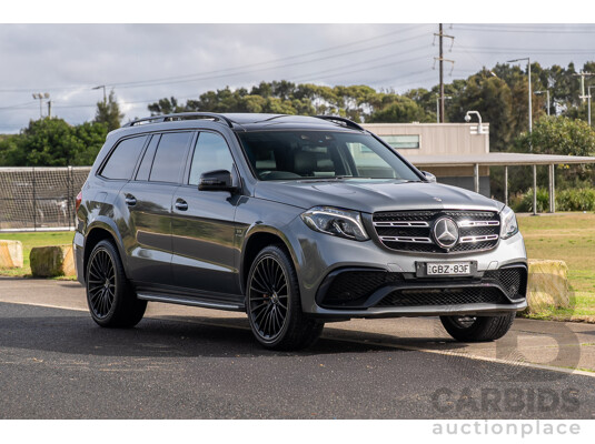 6/2018 Mercedes-Benz GLS 63 AMG 4Matic (AWD) X166 MY17 4d Wagon Selenite Grey Metallic Twin Turbo V8 5.5L - 7 Seater