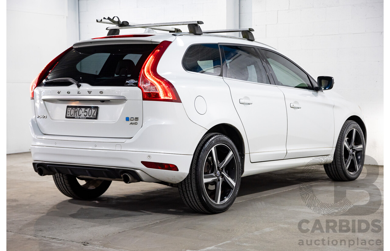 3/2014 Volvo XC60 D5 R-Design (AWD) DZ MY14 4d Wagon Crystal White Pearl Twin Turbo Diesel 2.4L