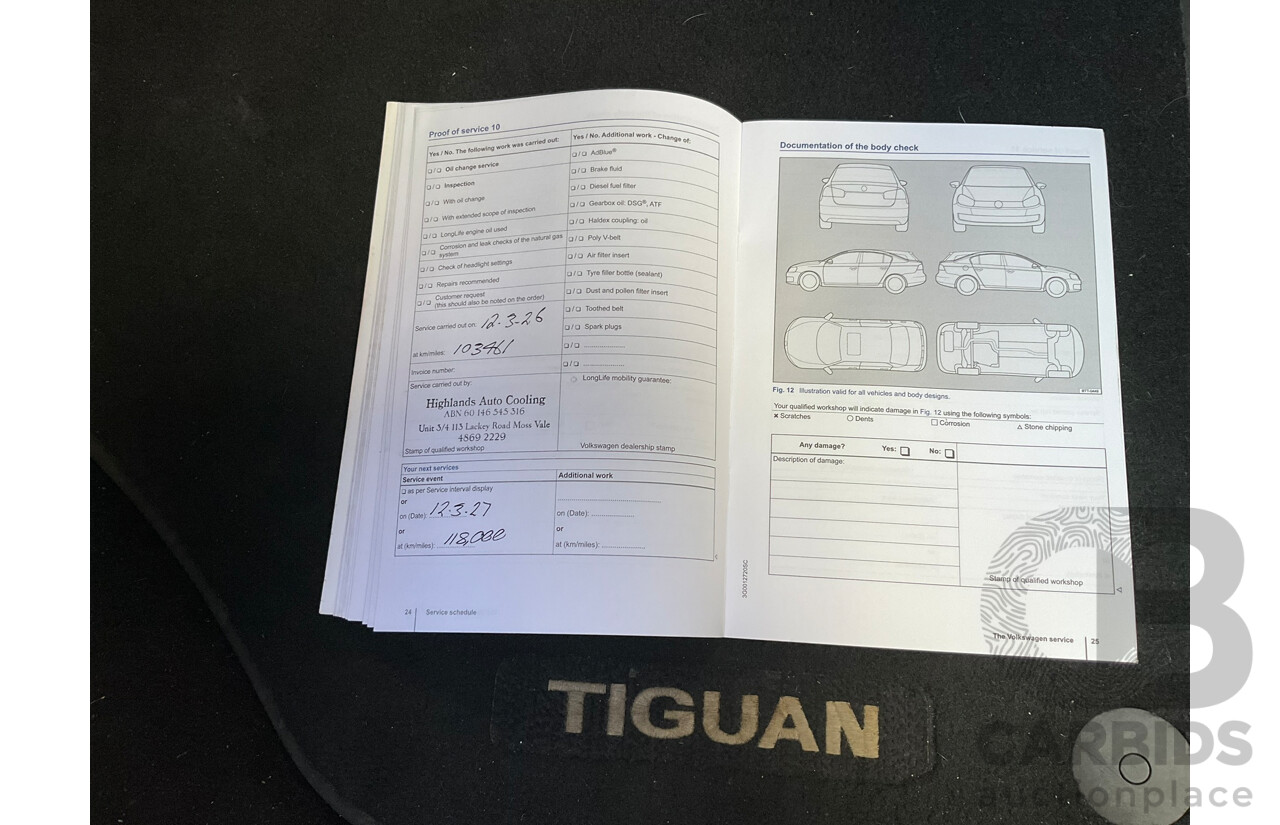 03/2016 Volkswagen Tiguan 118 TSI 5NC MY16 4D Wagon Deep Pearl Black Metallic Twincharged 1.4L