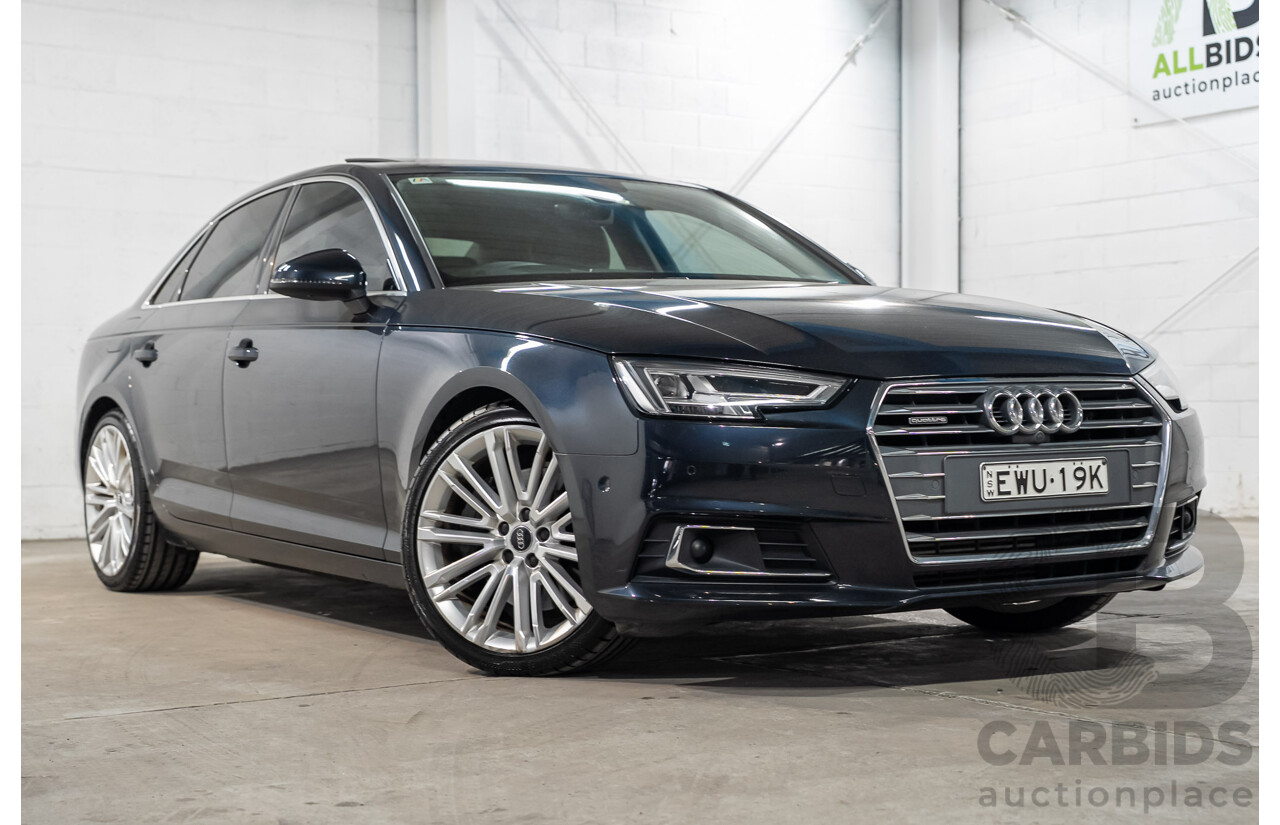 04/2016 Audi A4 2.0 TFSI Quattro S TRONIC SPT F4 (B9) 4D Sedan Moonshine Blue Metallic Turbo 2.0L