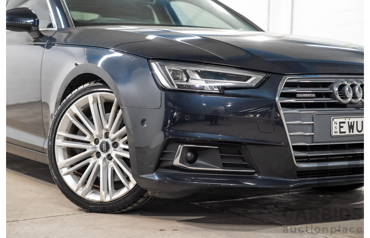 04/2016 Audi A4 2.0 TFSI Quattro S TRONIC SPT F4 (B9) 4D Sedan Moonshine Blue Metallic Turbo 2.0L