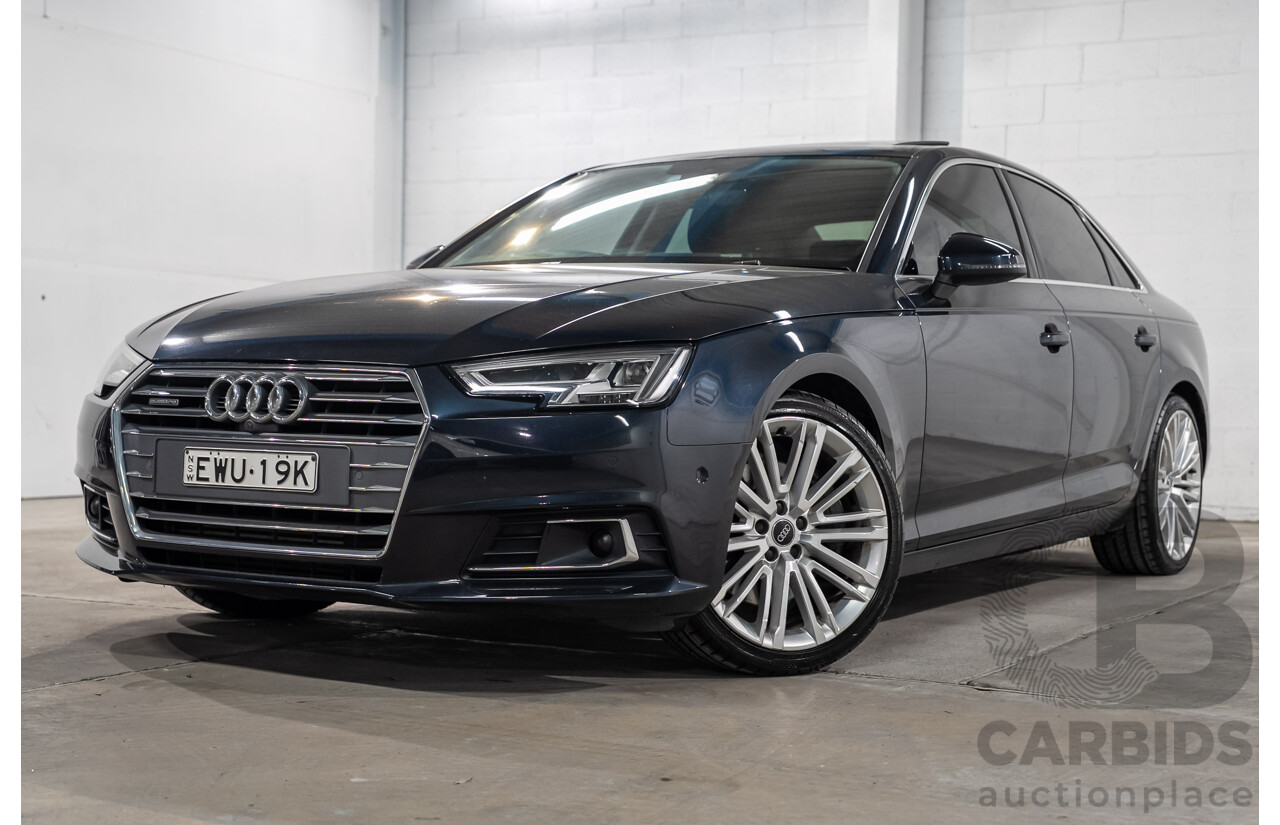 04/2016 Audi A4 2.0 TFSI Quattro S TRONIC SPT F4 (B9) 4D Sedan Moonshine Blue Metallic Turbo 2.0L