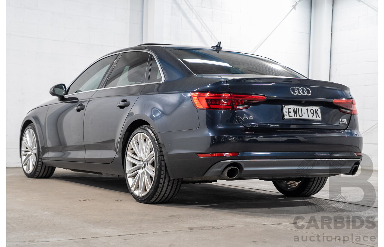04/2016 Audi A4 2.0 TFSI Quattro S TRONIC SPT F4 (B9) 4D Sedan Moonshine Blue Metallic Turbo 2.0L