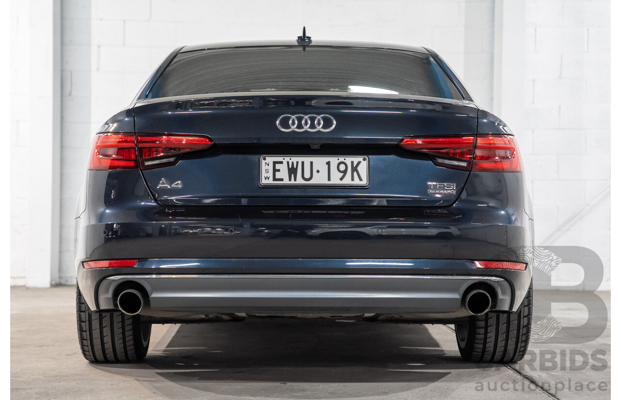 04/2016 Audi A4 2.0 TFSI Quattro S TRONIC SPT F4 (B9) 4D Sedan Moonshine Blue Metallic Turbo 2.0L