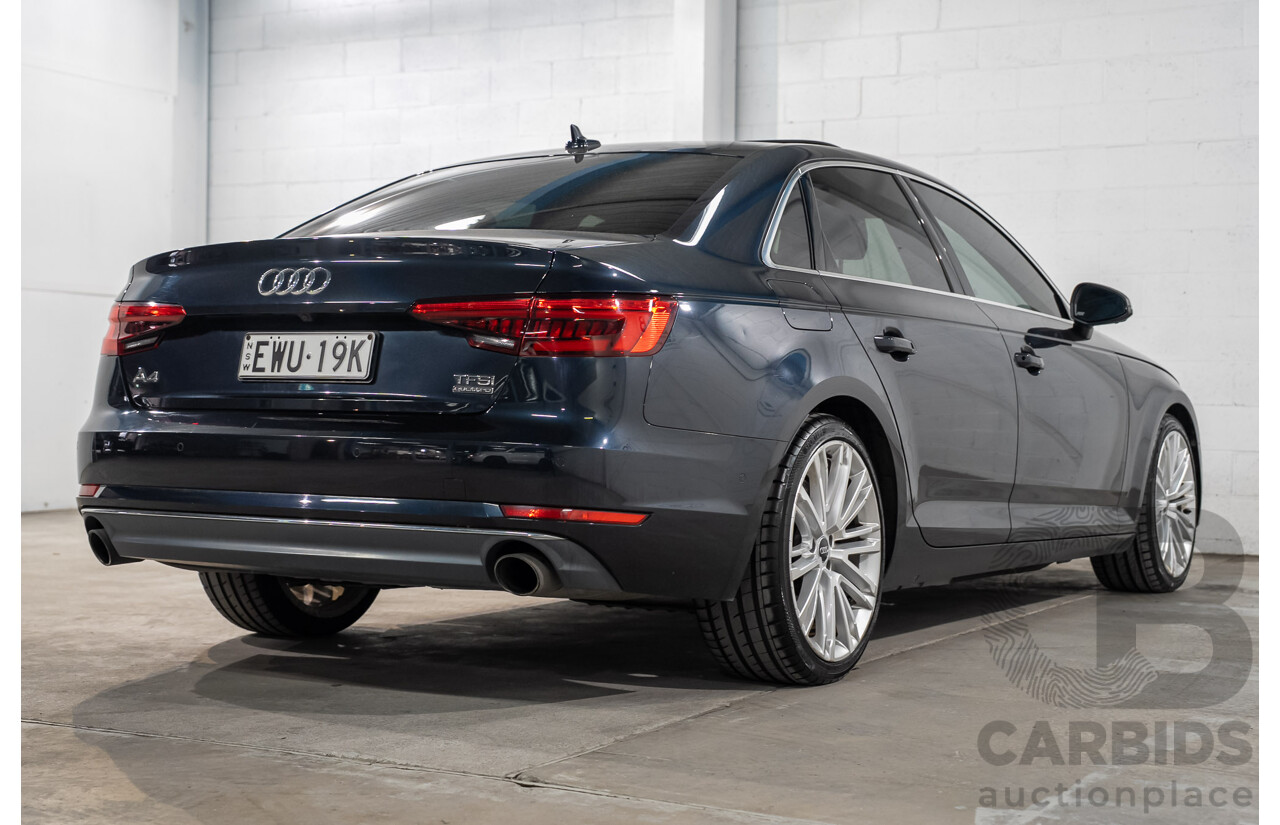 04/2016 Audi A4 2.0 TFSI Quattro S TRONIC SPT F4 (B9) 4D Sedan Moonshine Blue Metallic Turbo 2.0L