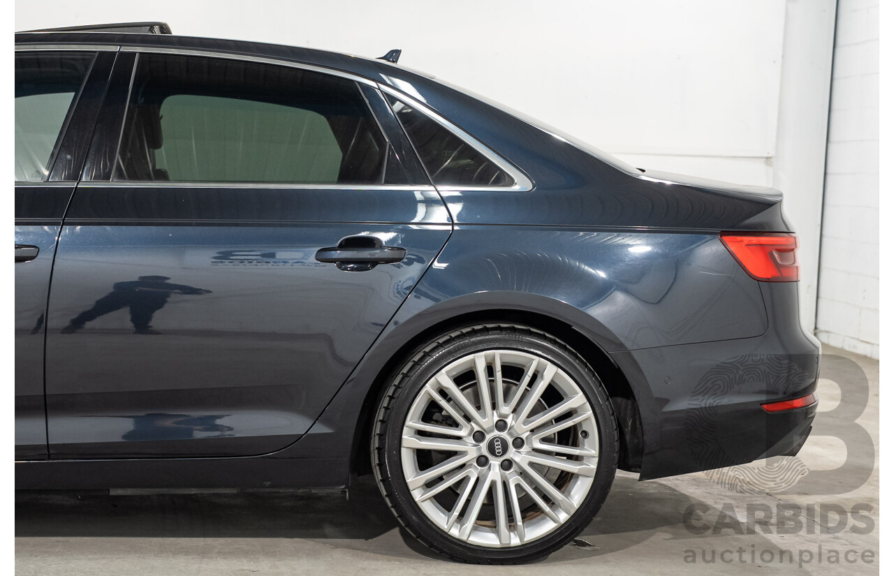 04/2016 Audi A4 2.0 TFSI Quattro S TRONIC SPT F4 (B9) 4D Sedan Moonshine Blue Metallic Turbo 2.0L