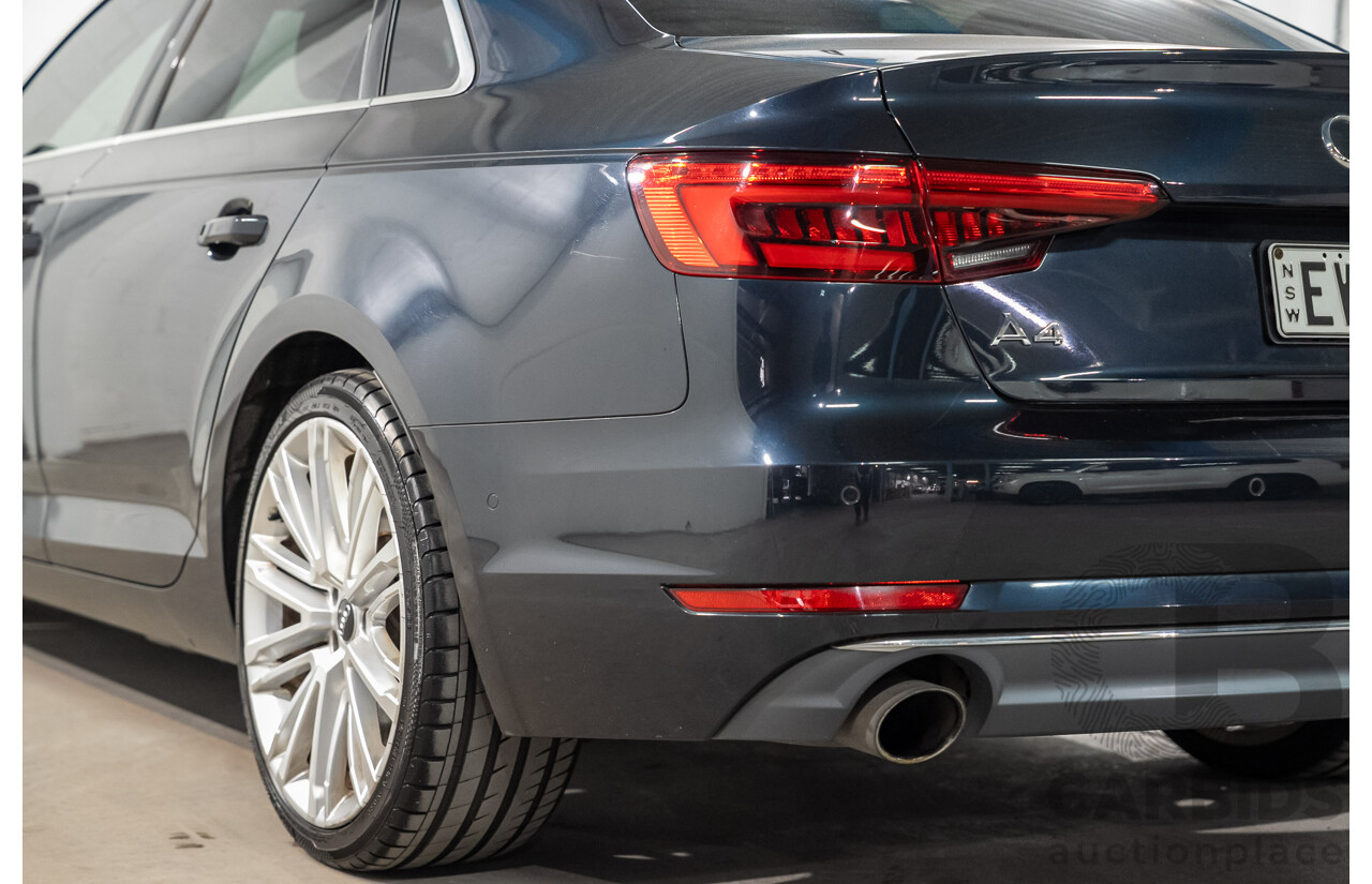 04/2016 Audi A4 2.0 TFSI Quattro S TRONIC SPT F4 (B9) 4D Sedan Moonshine Blue Metallic Turbo 2.0L