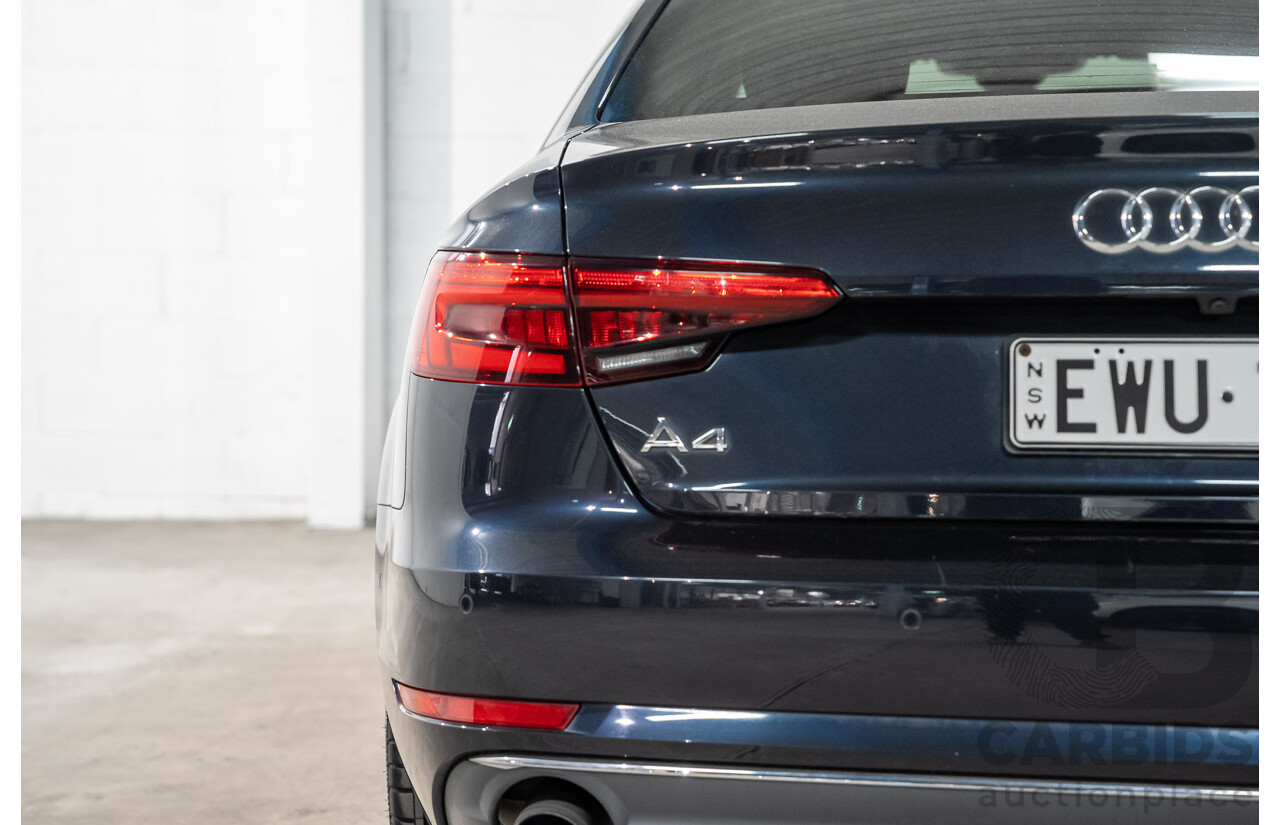 04/2016 Audi A4 2.0 TFSI Quattro S TRONIC SPT F4 (B9) 4D Sedan Moonshine Blue Metallic Turbo 2.0L