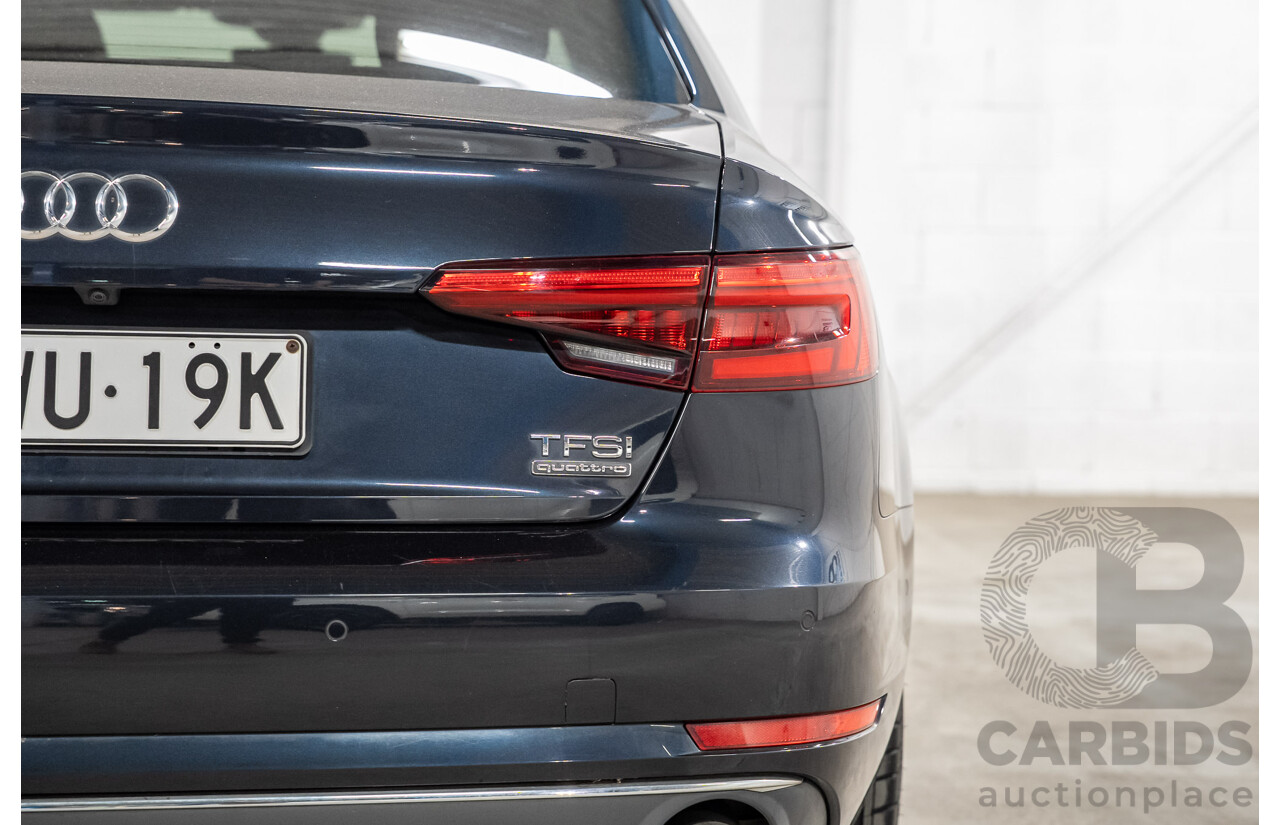 04/2016 Audi A4 2.0 TFSI Quattro S TRONIC SPT F4 (B9) 4D Sedan Moonshine Blue Metallic Turbo 2.0L