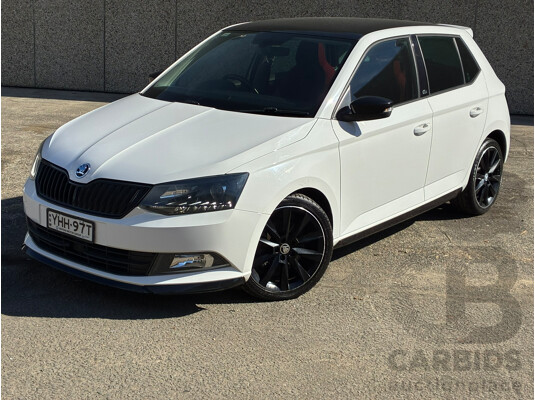 06/2017 Skoda Fabia 81 TSI Monte Carlo NJ MY17 5d Hatchback White Turbo 1.2L