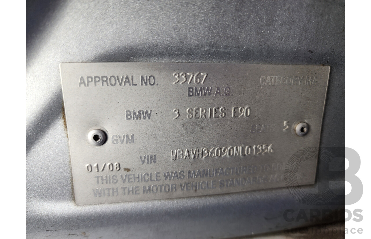 01/2008 Bmw 3 25i E90 07 UPGRADE 4d Sedan Silver 2.5L