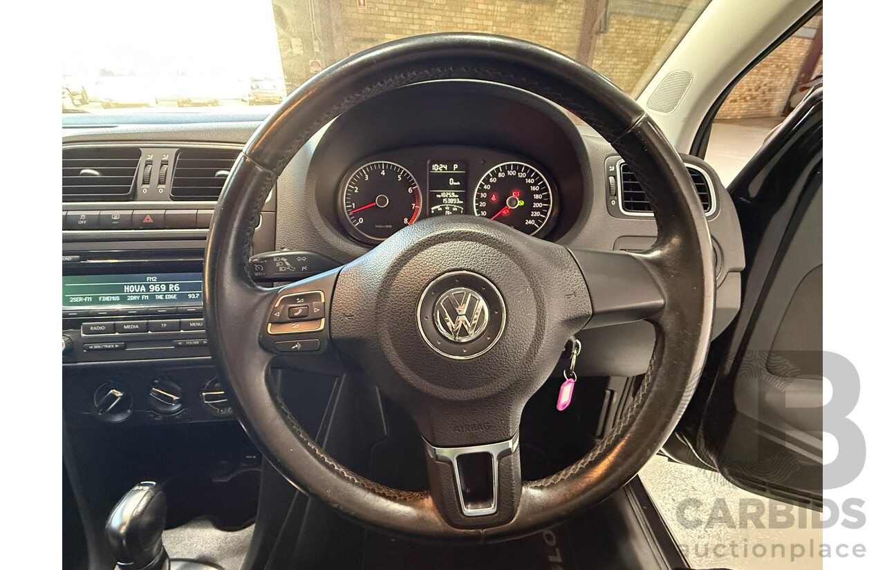 09/2012 Volkswagen Polo 77 TSI COMFORTLINE FWD 6R MY12 5D Hatchback Black 1.2L