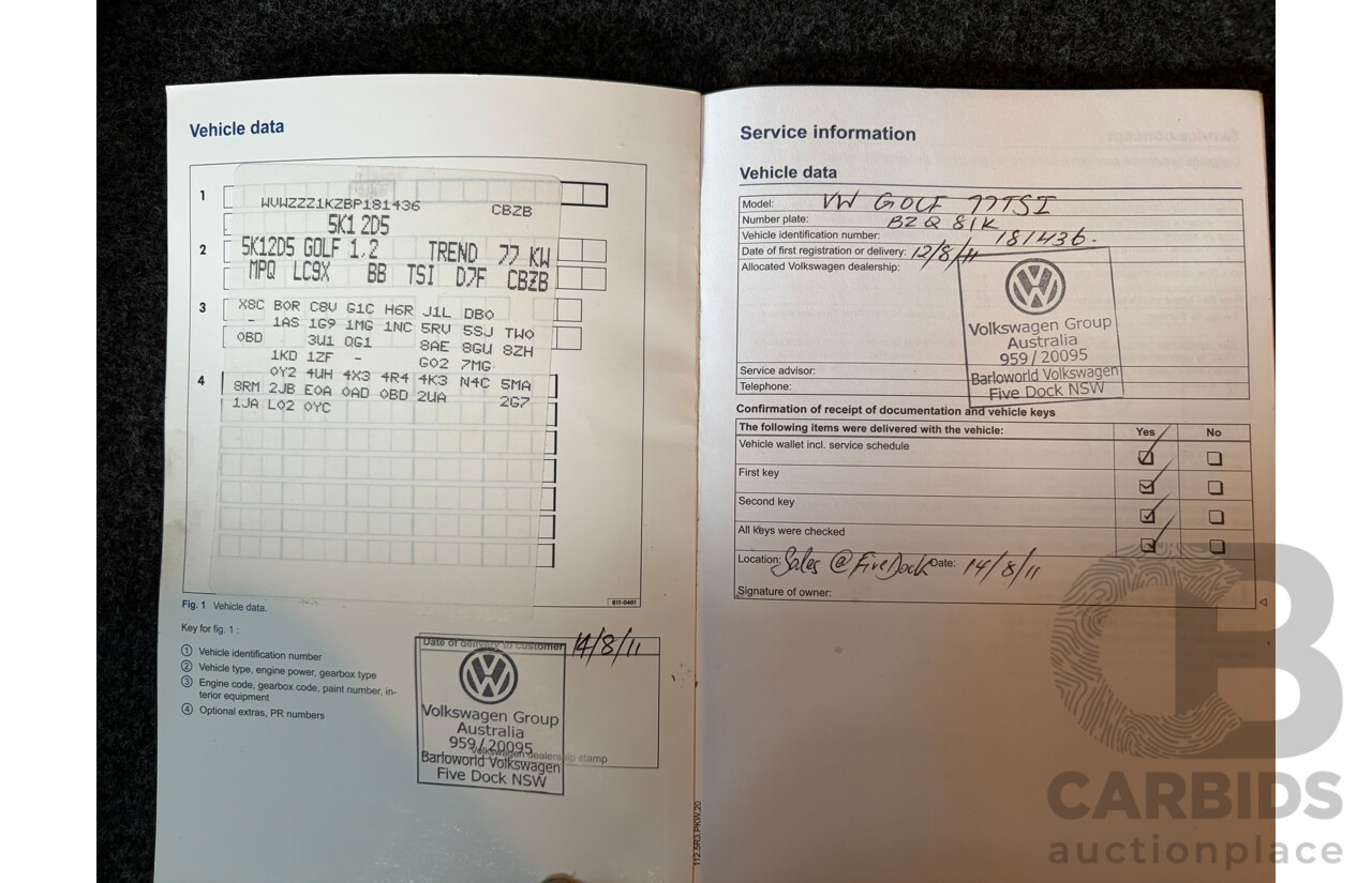 09/2012 Volkswagen Polo 77 TSI COMFORTLINE FWD 6R MY12 5D Hatchback Black 1.2L