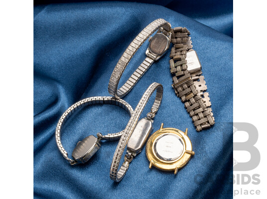 Vintage Ladies Manual Wind Mechanical, Seiko, Rotary, Lauris, Lanco, Christian Bernard - Lot of 5